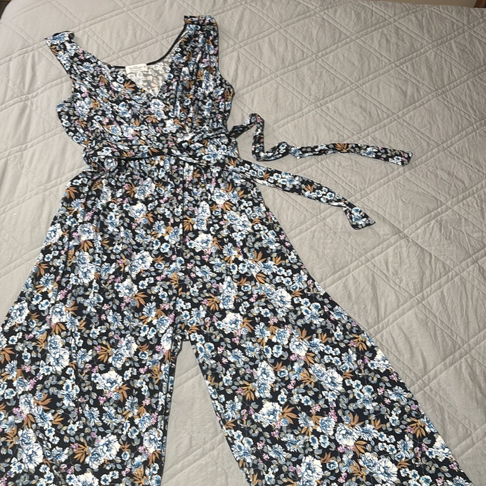 Navy Floral Jumpsuit